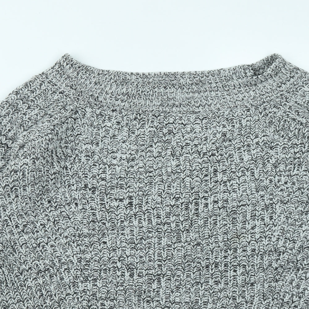 F&F  Womens Grey Scoop Neck  Acrylic Pullover Jumper Size 14