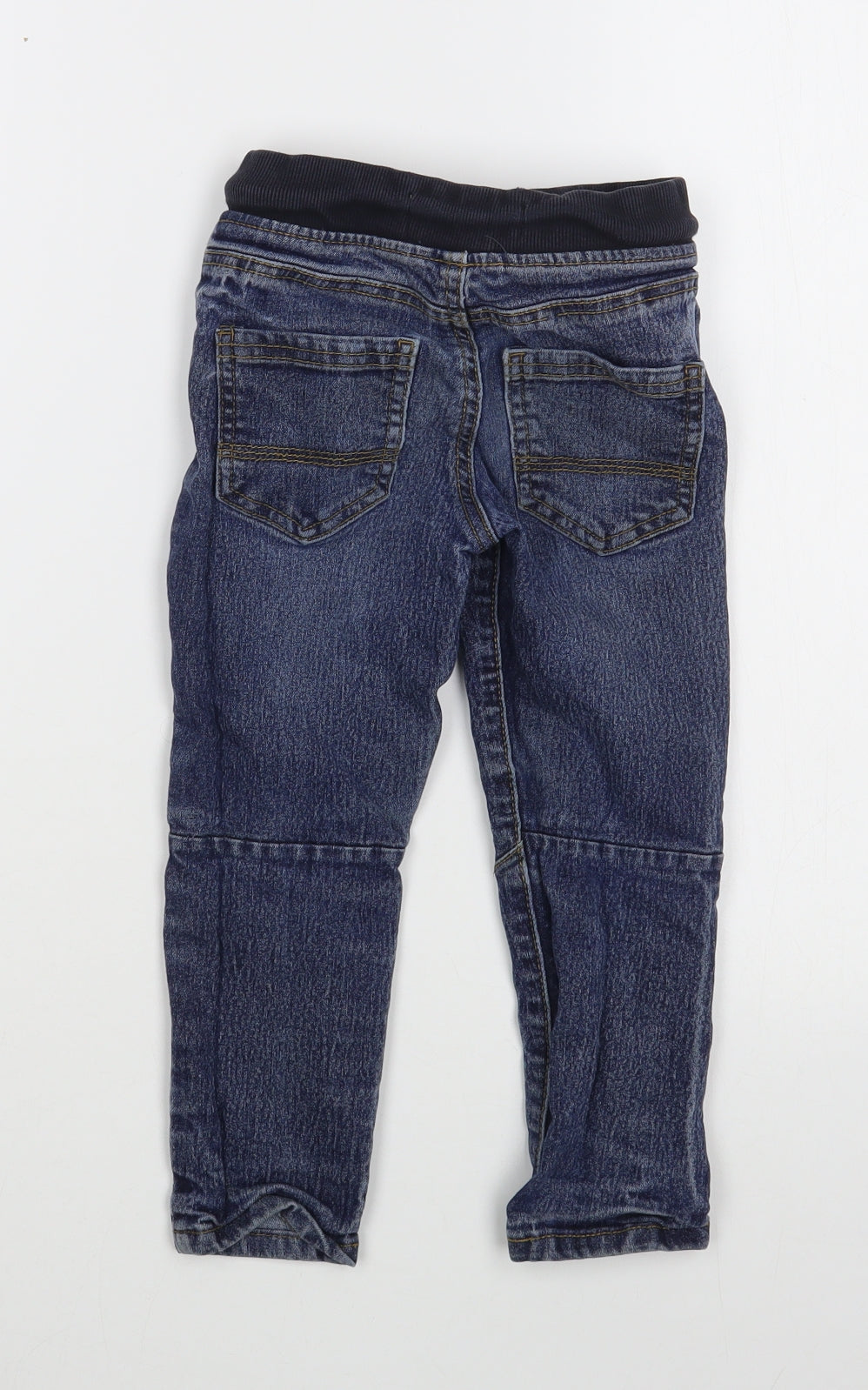 Primark Boys Blue  Cotton Straight Jeans Size 3-4 Years  Regular Tie