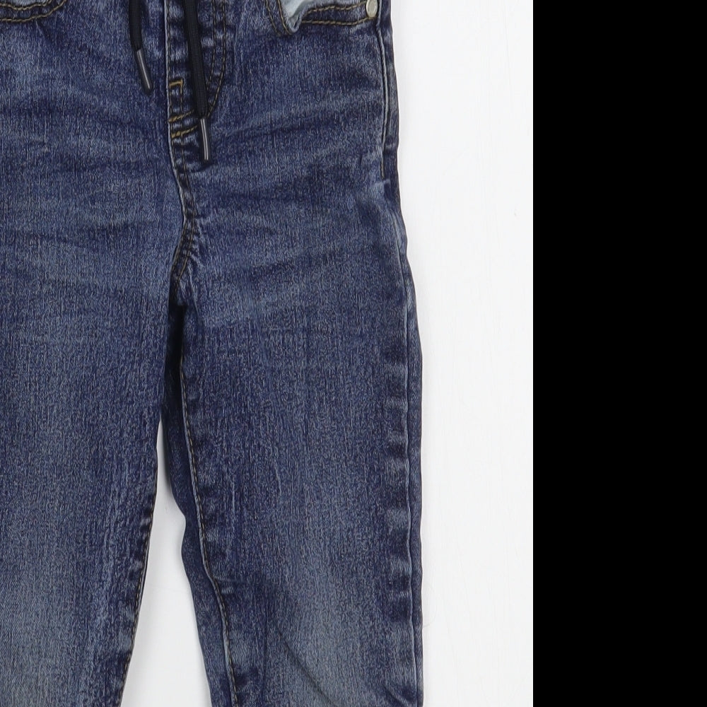 Primark Boys Blue  Cotton Straight Jeans Size 3-4 Years  Regular Tie