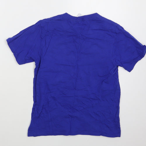 Port & Company Boys Blue  100% Cotton Basic T-Shirt Size 9-10 Years Round Neck Pullover