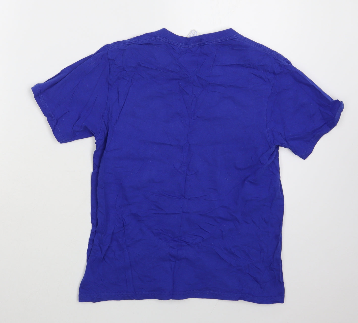 Port & Company Boys Blue  100% Cotton Basic T-Shirt Size 9-10 Years Round Neck Pullover