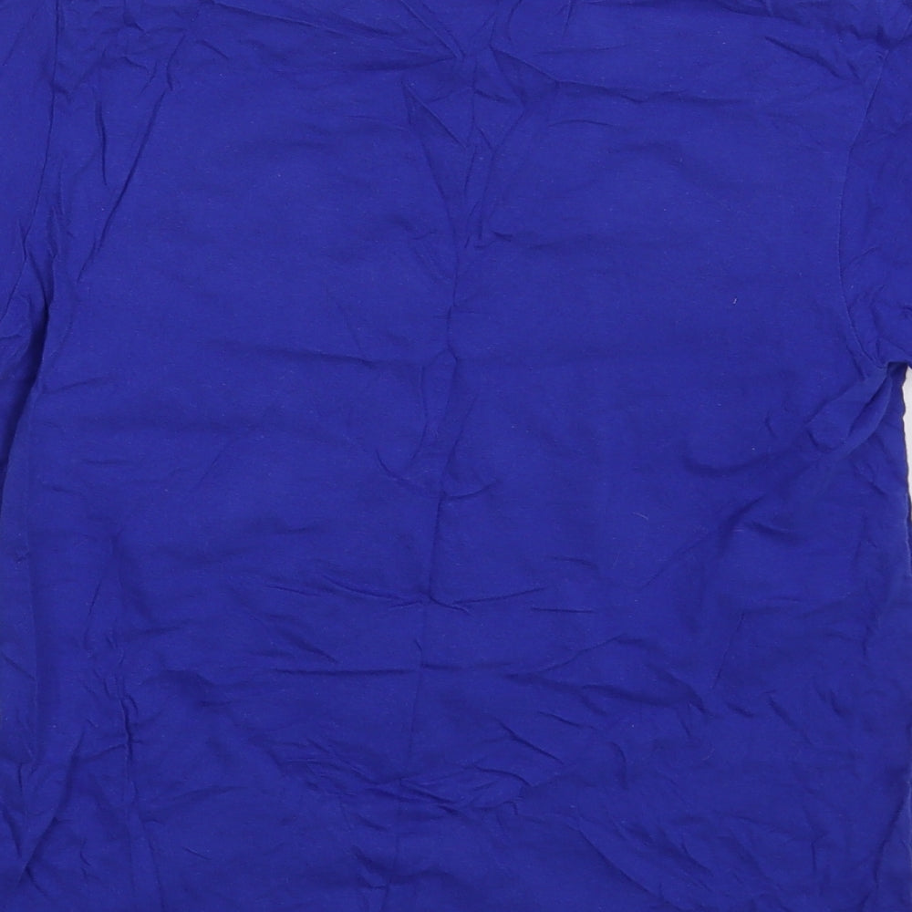 Port & Company Boys Blue  100% Cotton Basic T-Shirt Size 9-10 Years Round Neck Pullover