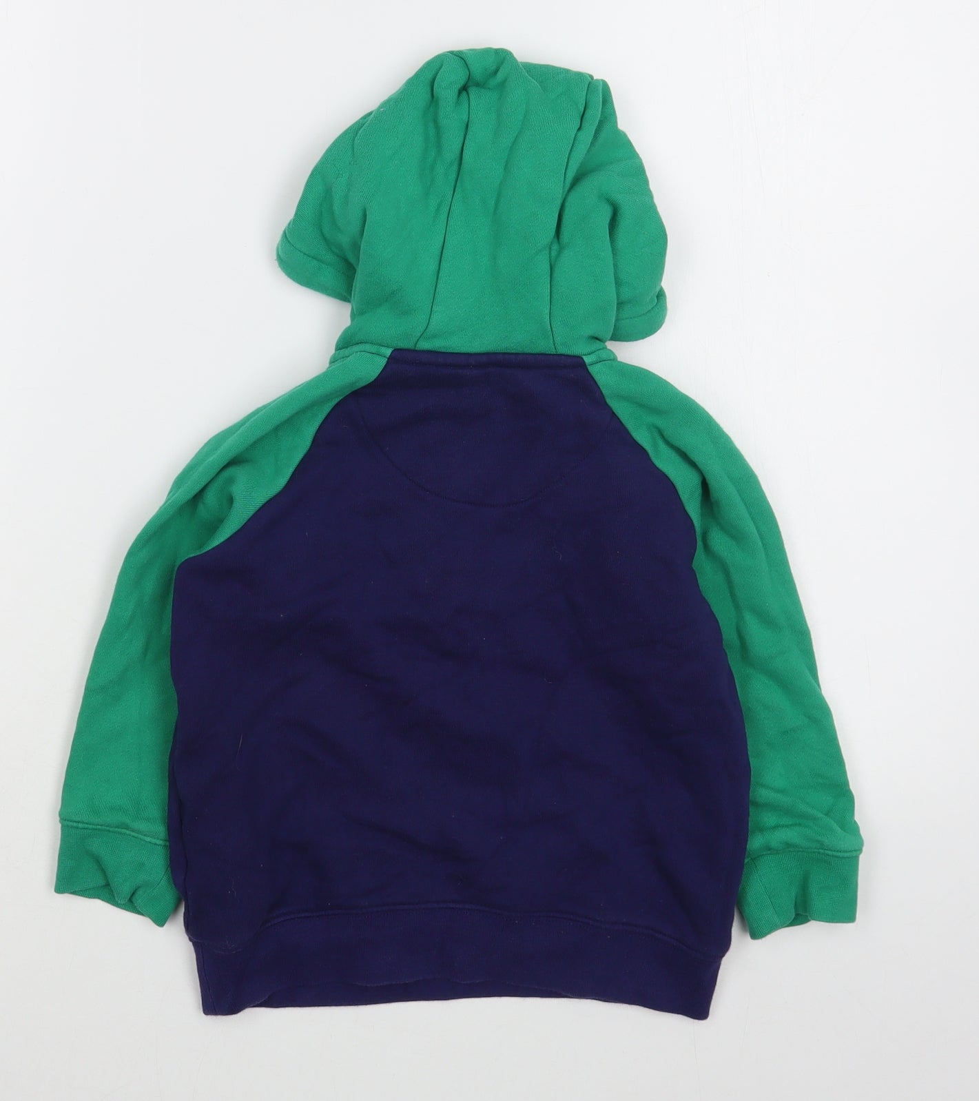 The Light House Boys Blue  100% Cotton Pullover Hoodie Size 3-4 Years  Button