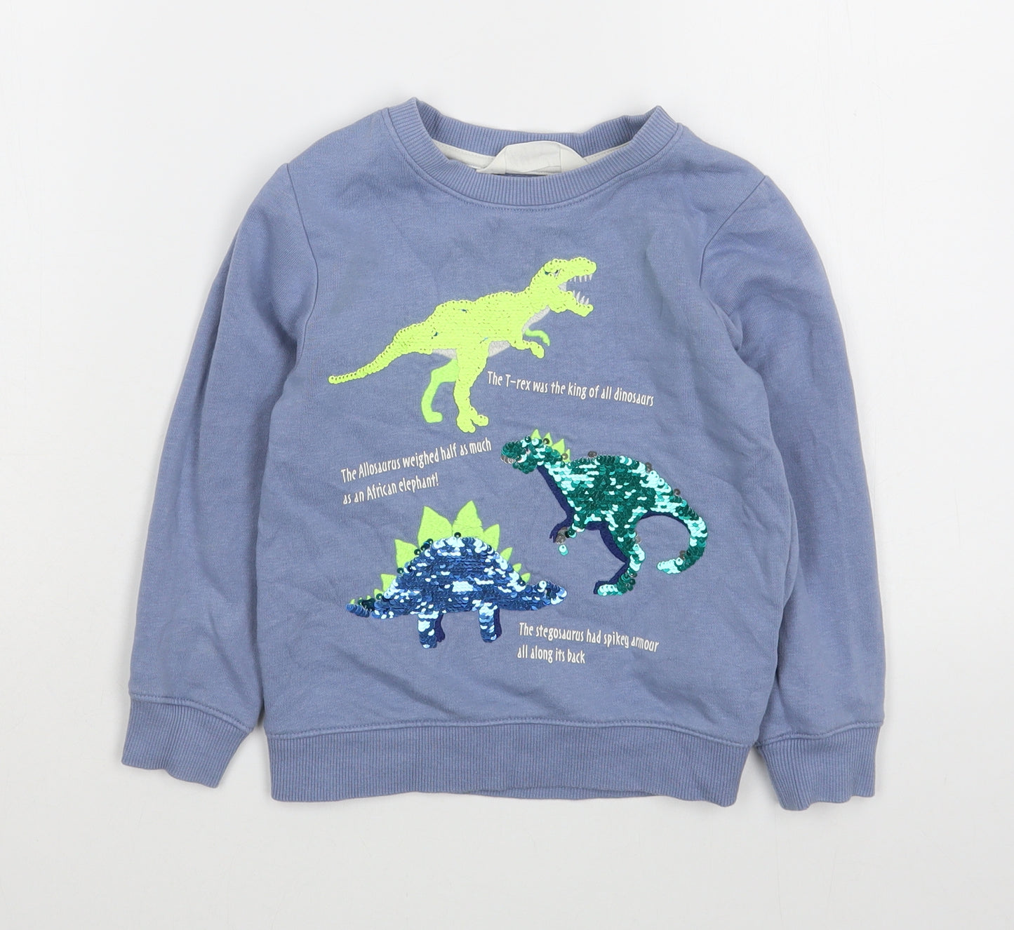 H&M Boys Blue  Cotton Pullover Sweatshirt Size 3-4 Years  Pullover