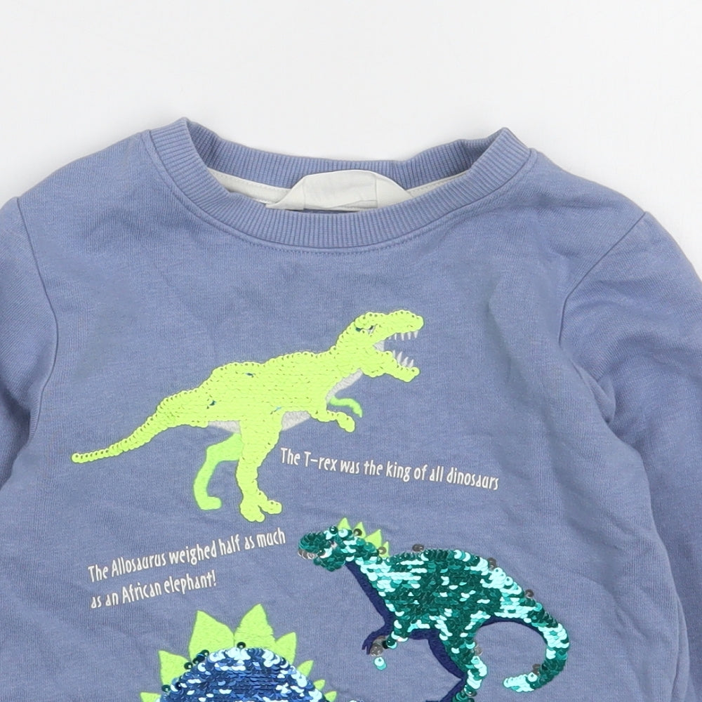 H&M Boys Blue  Cotton Pullover Sweatshirt Size 3-4 Years  Pullover