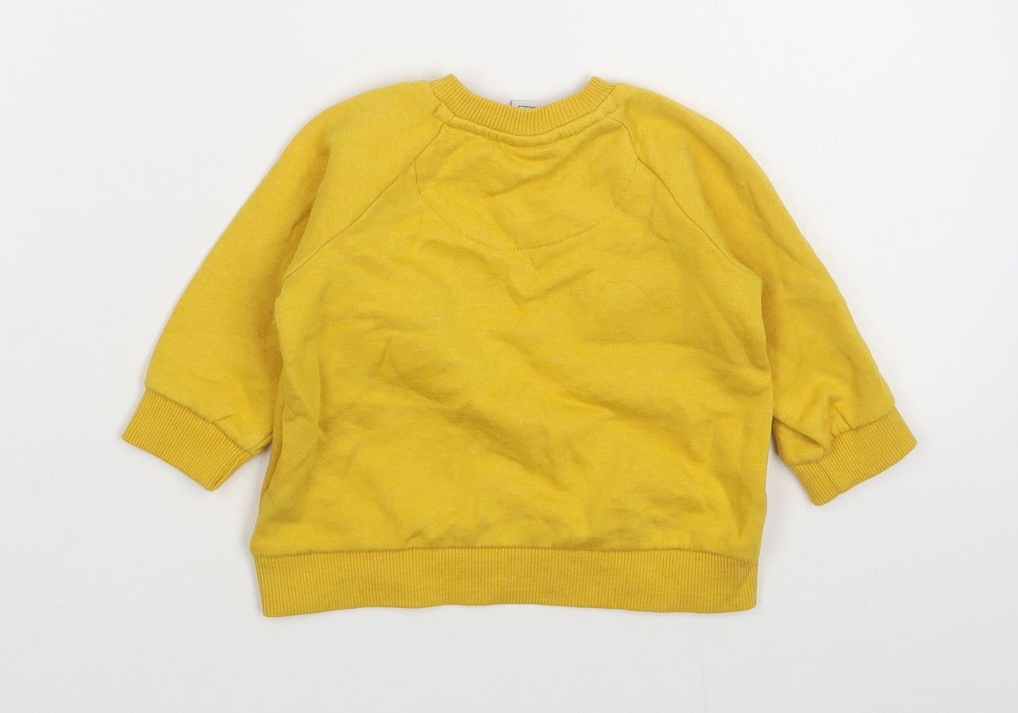 F&F Girls Yellow  Cotton Pullover Sweatshirt Size 3-4 Years  Button - Mickey Mouse
