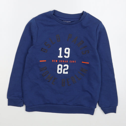 Primark Girls Blue  Cotton Pullover Sweatshirt Size 8-9 Years  Pullover
