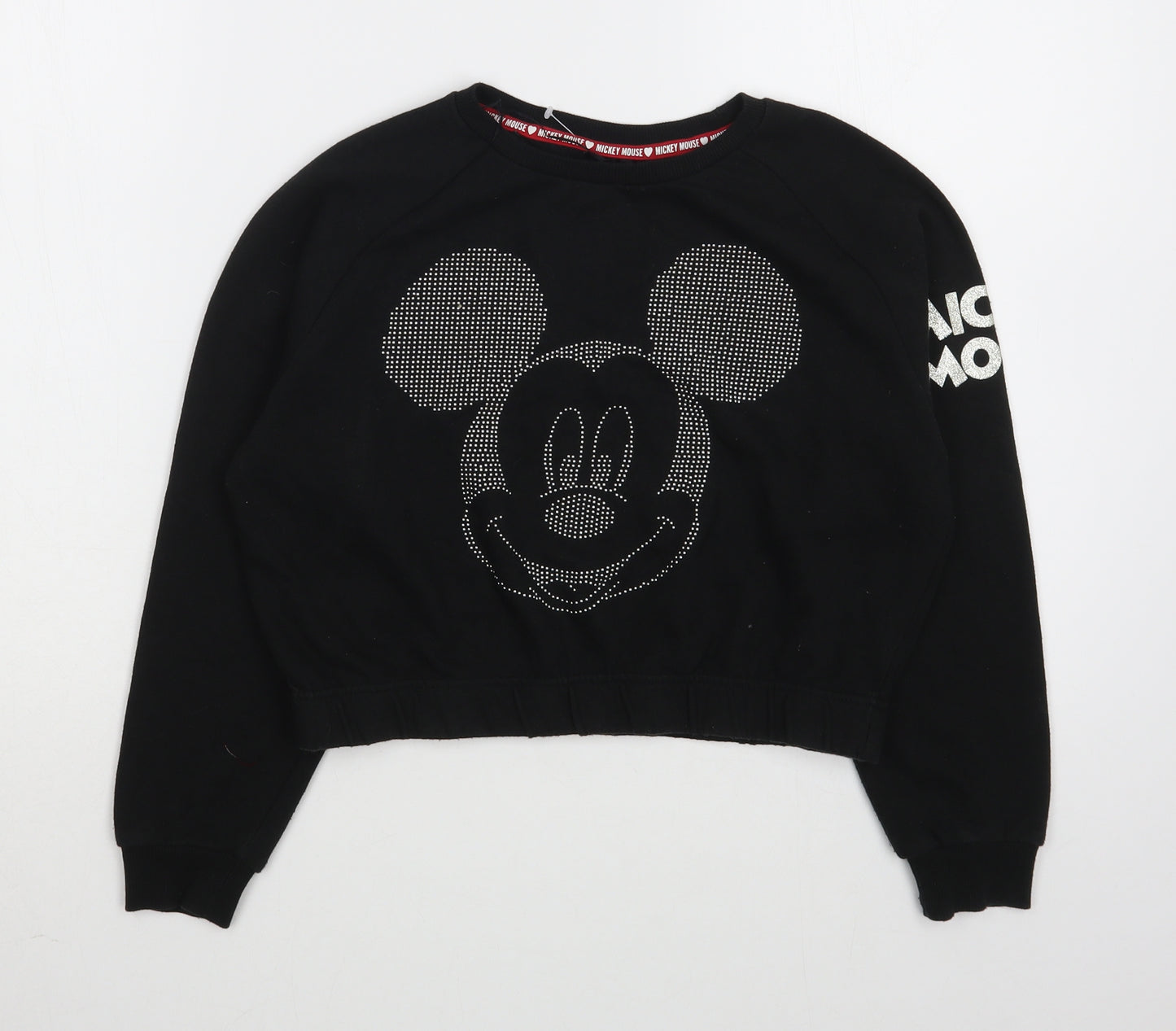 Primark Girls Black  Cotton Pullover Sweatshirt Size 9-10 Years  Pullover - Mickey Mouse