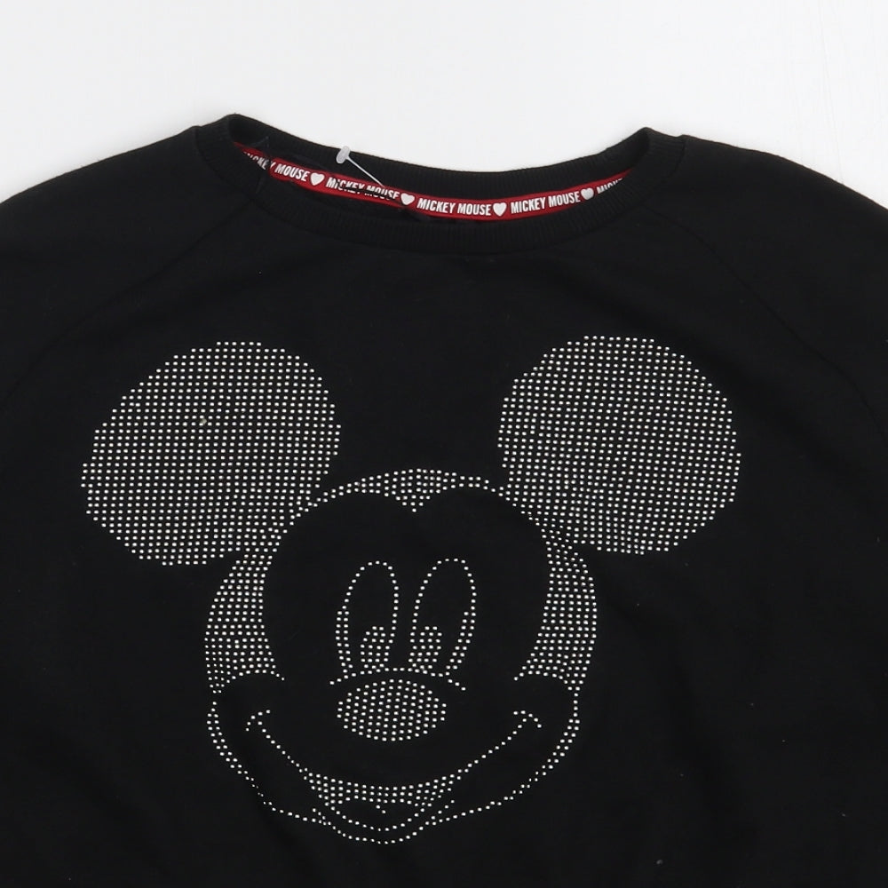 Primark Girls Black  Cotton Pullover Sweatshirt Size 9-10 Years  Pullover - Mickey Mouse