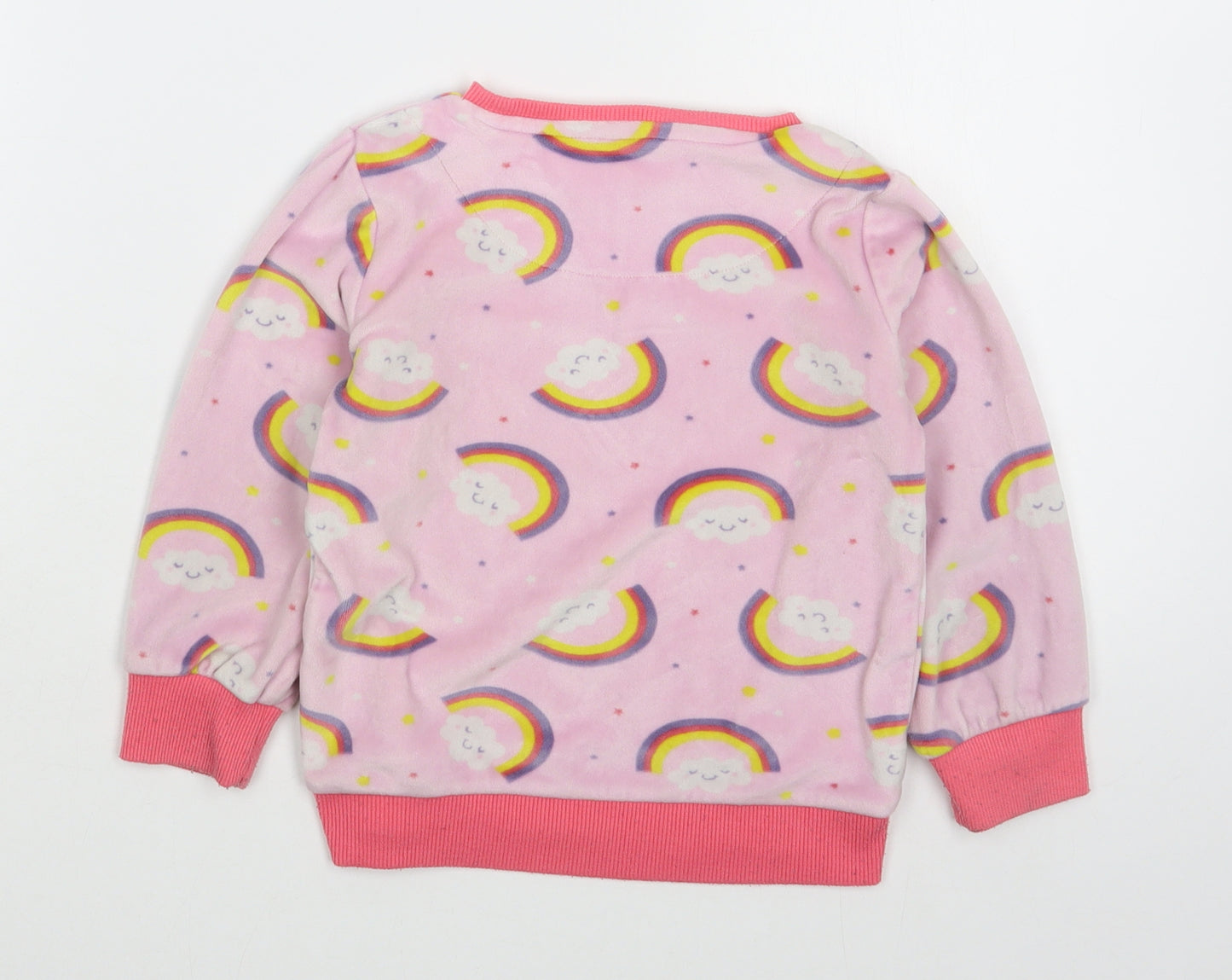 M&Co Girls Pink Geometric Polyester Top Pyjama Top Size 3-4 Years  Pullover