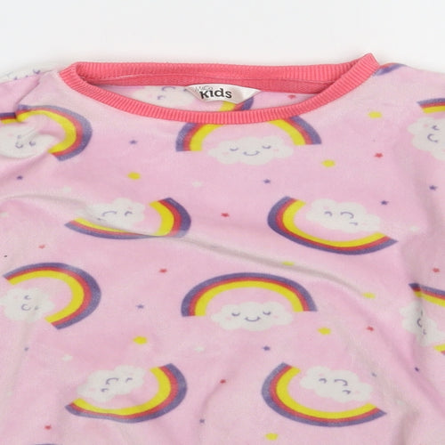 M&Co Girls Pink Geometric Polyester Top Pyjama Top Size 3-4 Years  Pullover