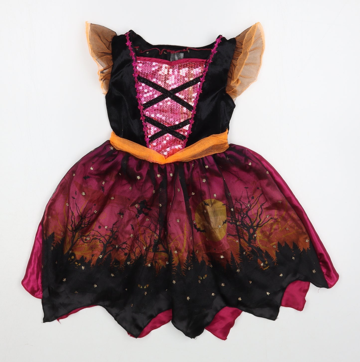 F&F Girls Multicoloured  Polyester Ball Gown  Size 3-4 Years  Square Neck Pullover - Halloween Costume