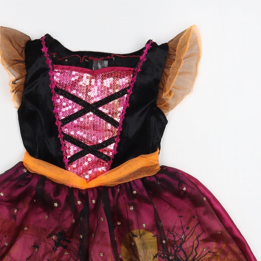 F&F Girls Multicoloured  Polyester Ball Gown  Size 3-4 Years  Square Neck Pullover - Halloween Costume