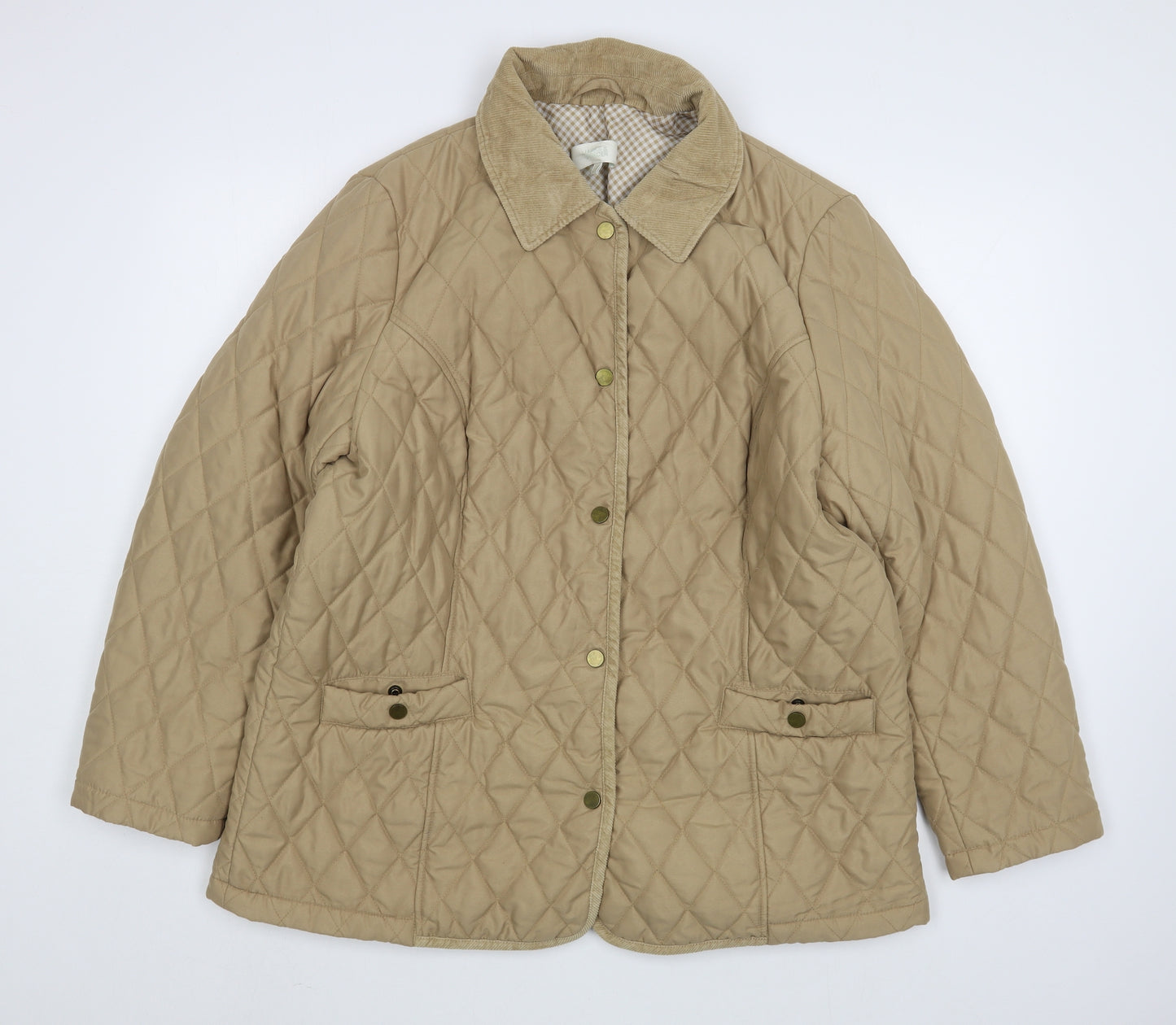 Marks and Spencer Womens Brown   Quilted Coat Size 16  Zip