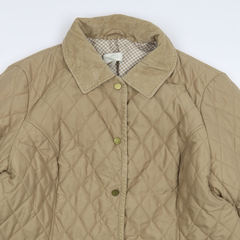 Marks and Spencer Womens Brown   Quilted Coat Size 16  Zip