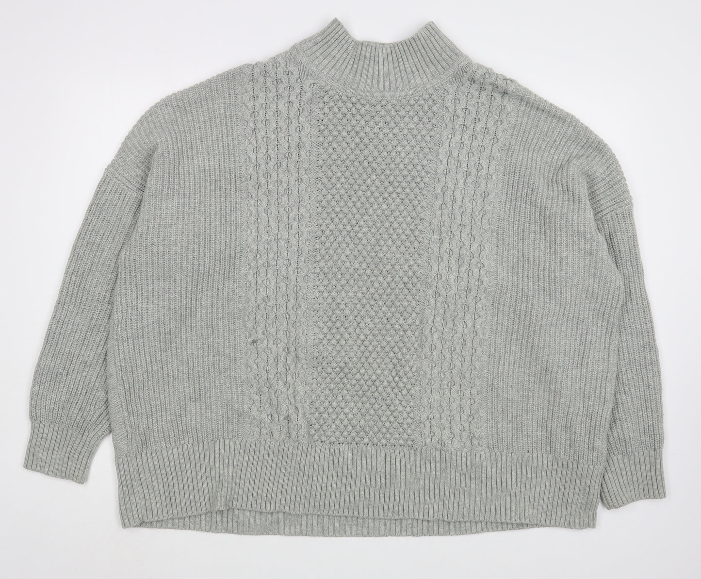 Gap Womens Grey High Neck  Cotton Pullover Jumper Size XL