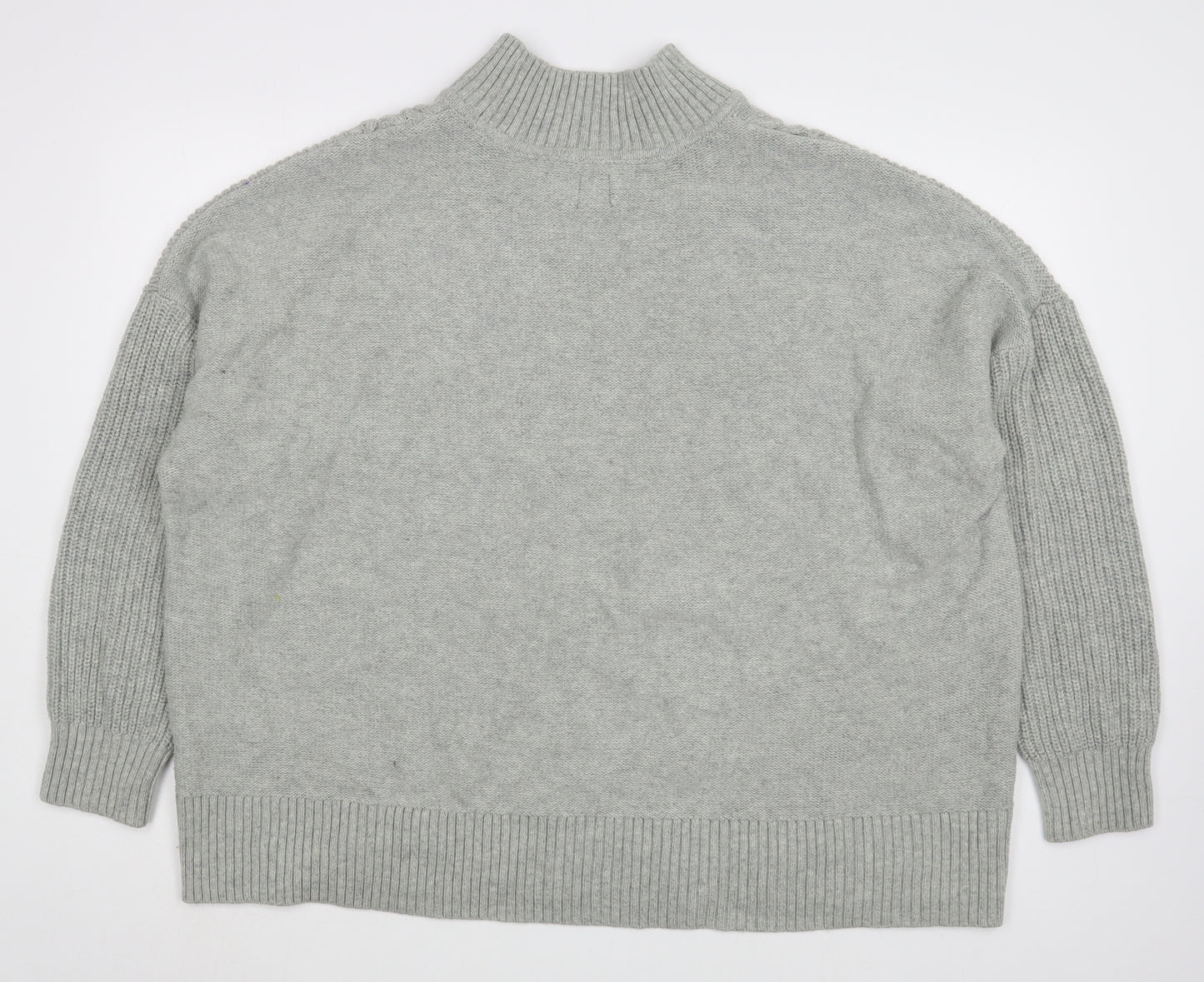 Gap Womens Grey High Neck  Cotton Pullover Jumper Size XL