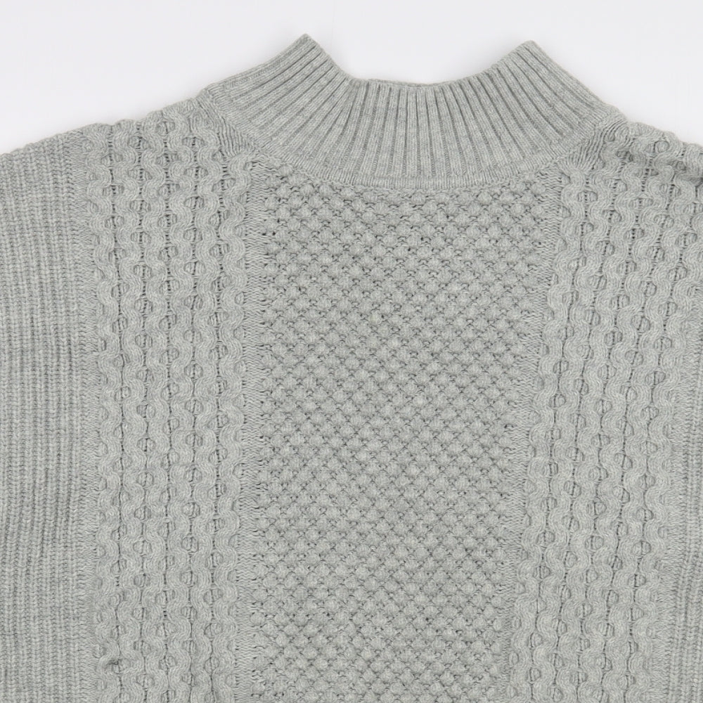 Gap Womens Grey High Neck  Cotton Pullover Jumper Size XL