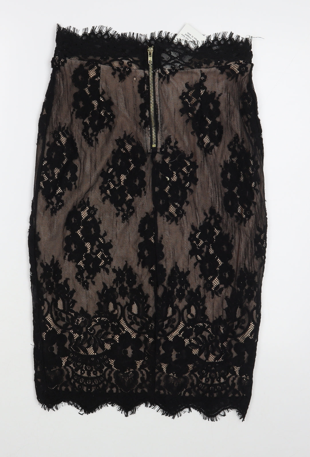 Quiz Womens Beige Geometric Polyester Straight & Pencil Skirt Size 12   Zip