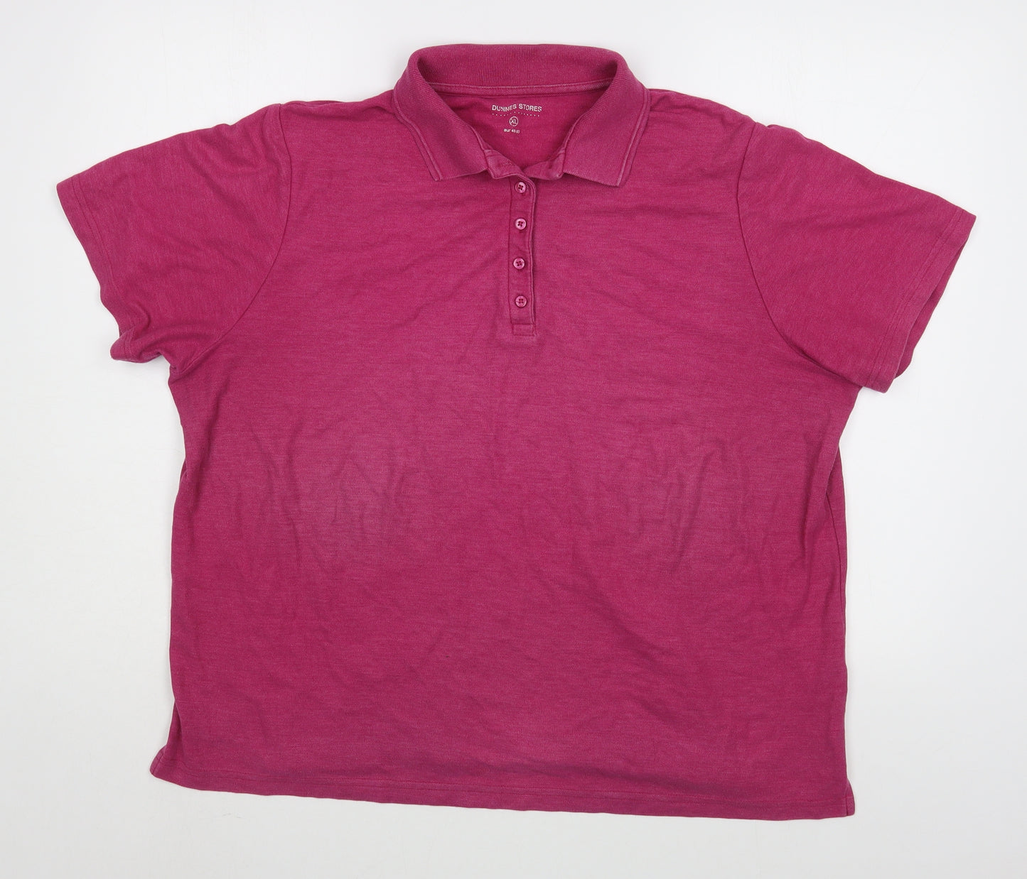 Dunnes Stores Mens Pink  Cotton  Polo Size XL Collared Button