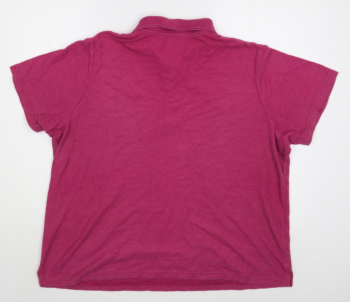 Dunnes Stores Mens Pink  Cotton  Polo Size XL Collared Button