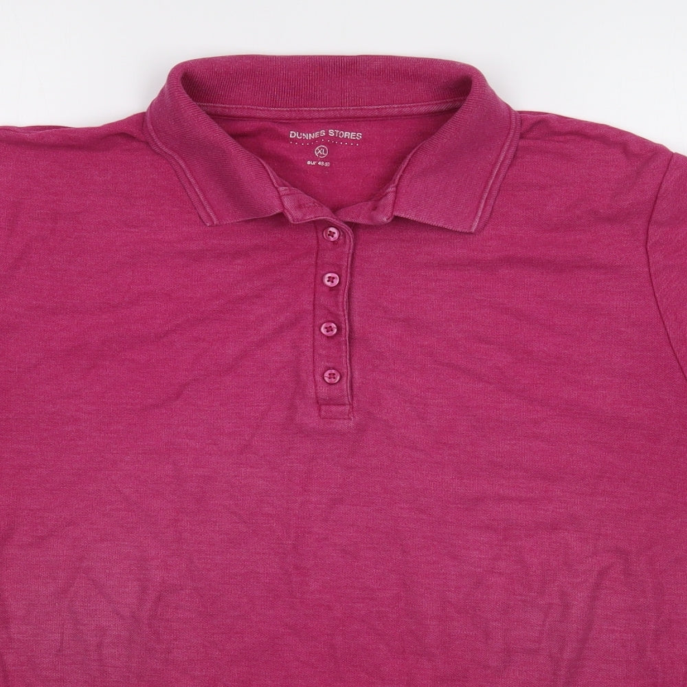 Dunnes Stores Mens Pink  Cotton  Polo Size XL Collared Button