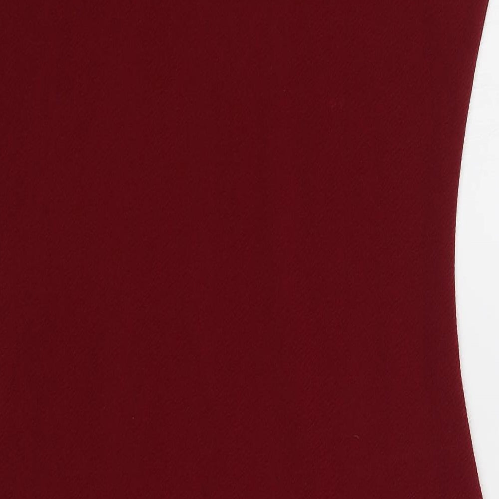 Boohoo Womens Red  Polyester Bodycon  Size 12  V-Neck Pullover