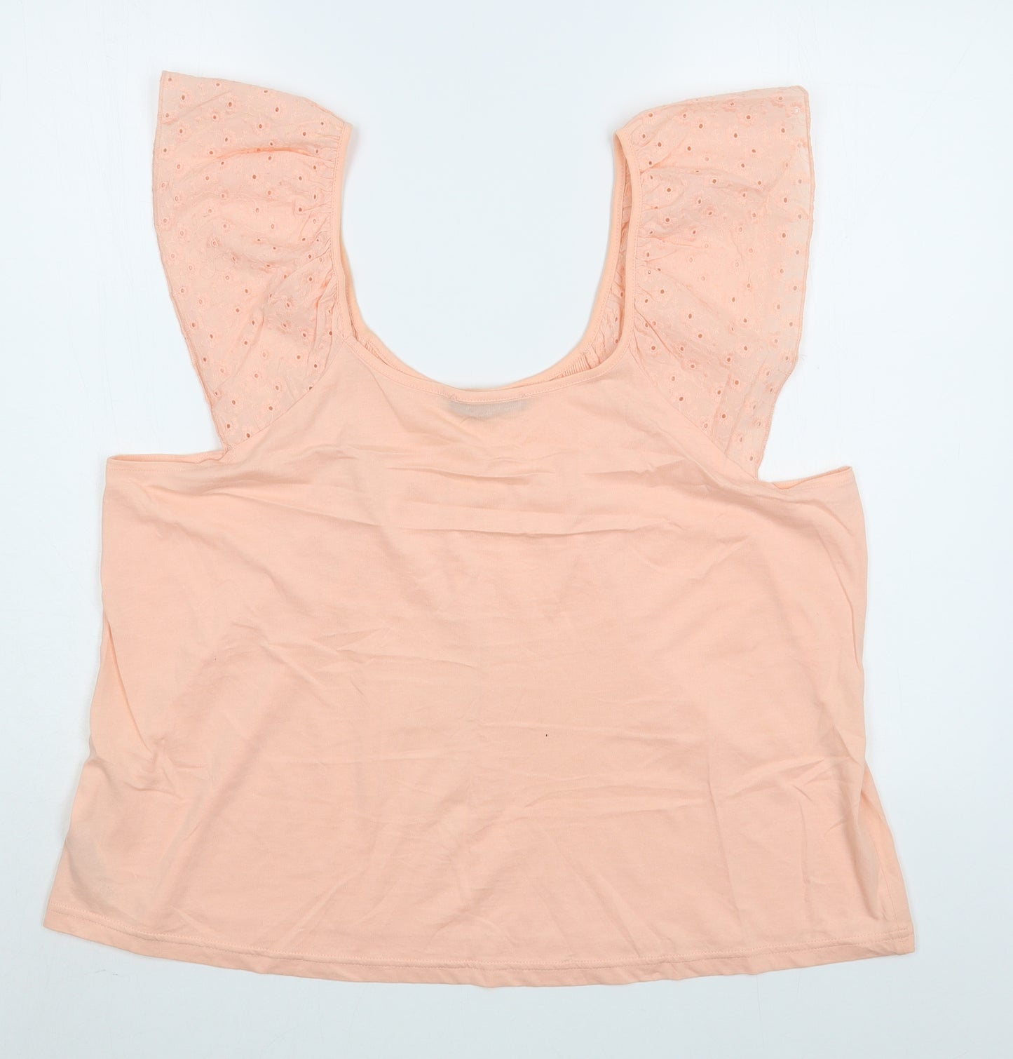 Dunnes Stores Womens Pink  100% Cotton Basic Blouse Size L Scoop Neck