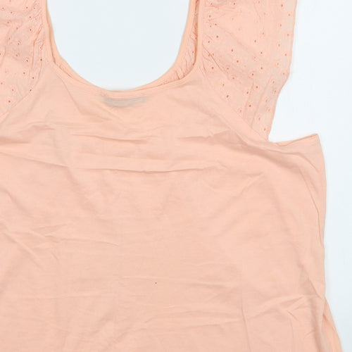 Dunnes Stores Womens Pink  100% Cotton Basic Blouse Size L Scoop Neck