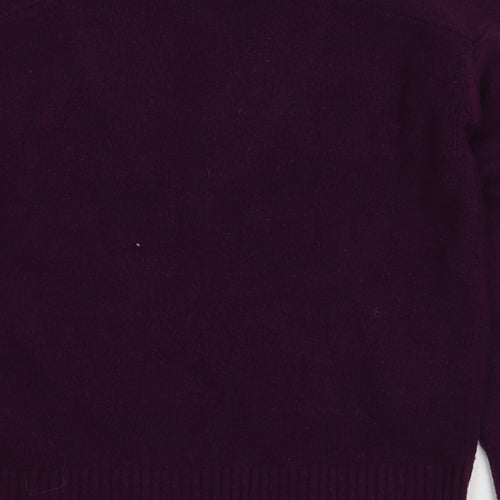 NEXT Womens Purple V-Neck  Polyester Pullover Jumper Size S