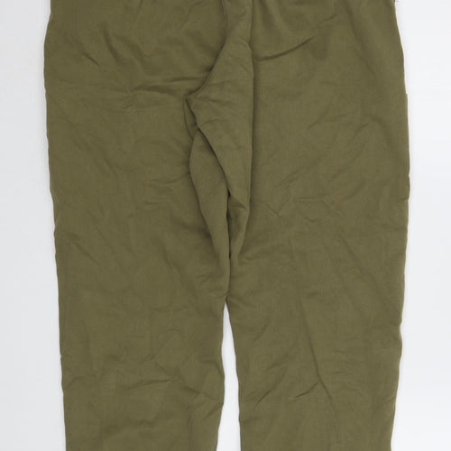 F&F Womens Green  Cotton Cargo Trousers Size 12 L28 in Regular