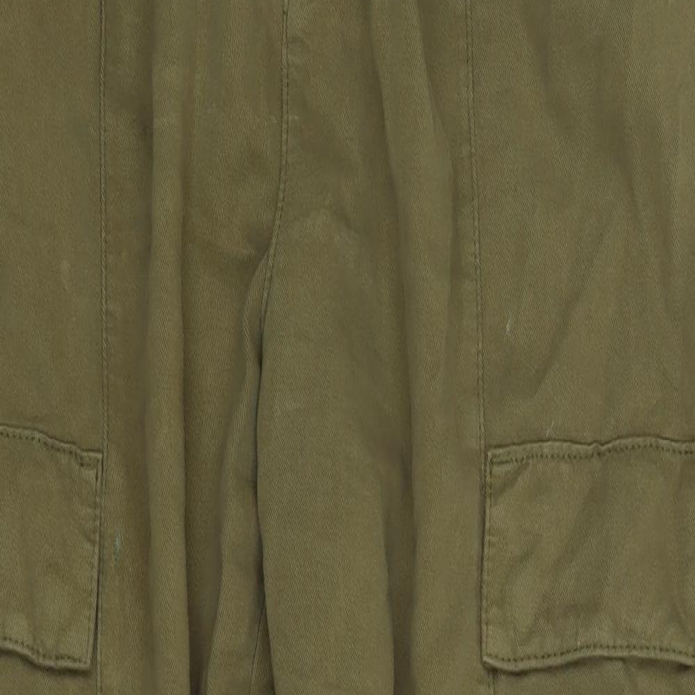 F&F Womens Green  Cotton Cargo Trousers Size 12 L28 in Regular