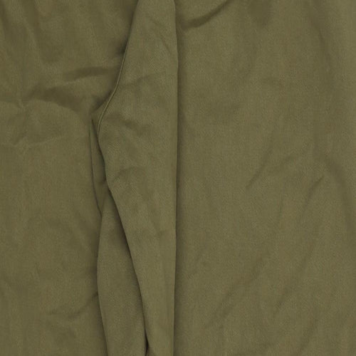 F&F Womens Green  Cotton Cargo Trousers Size 12 L28 in Regular