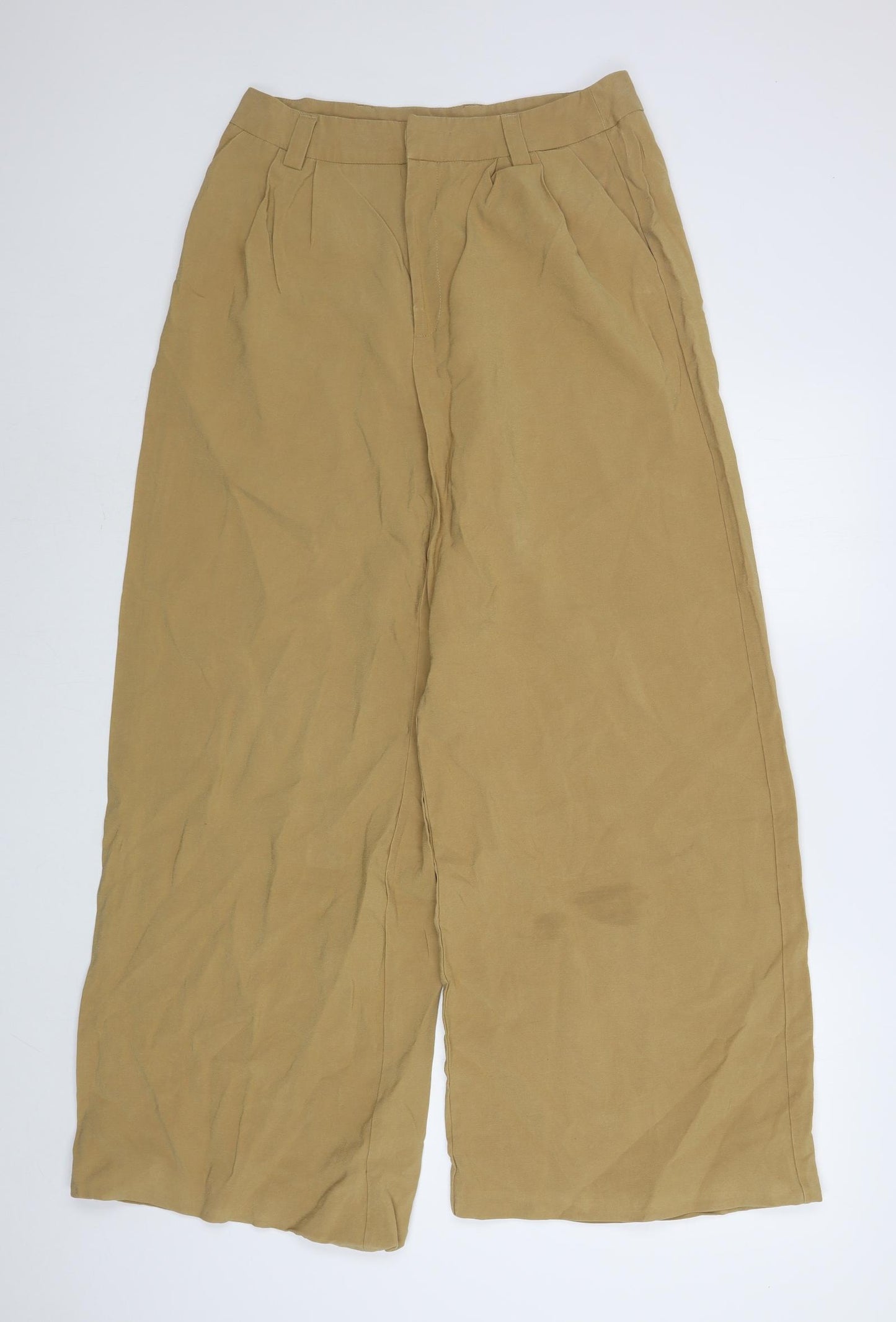 Stradivarius Womens Beige  Viscose Trousers  Size 12 L30 in Regular Zip