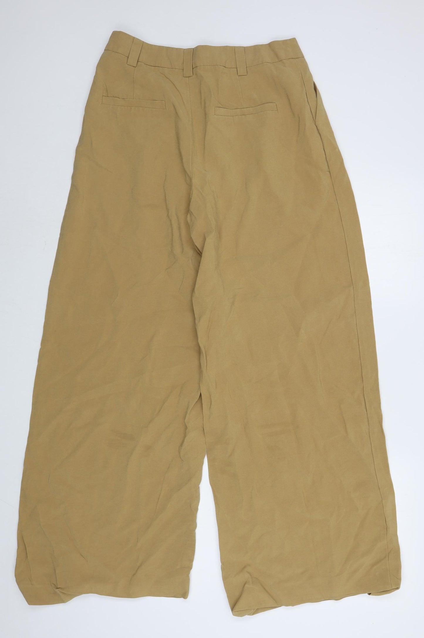 Stradivarius Womens Beige  Viscose Trousers  Size 12 L30 in Regular Zip
