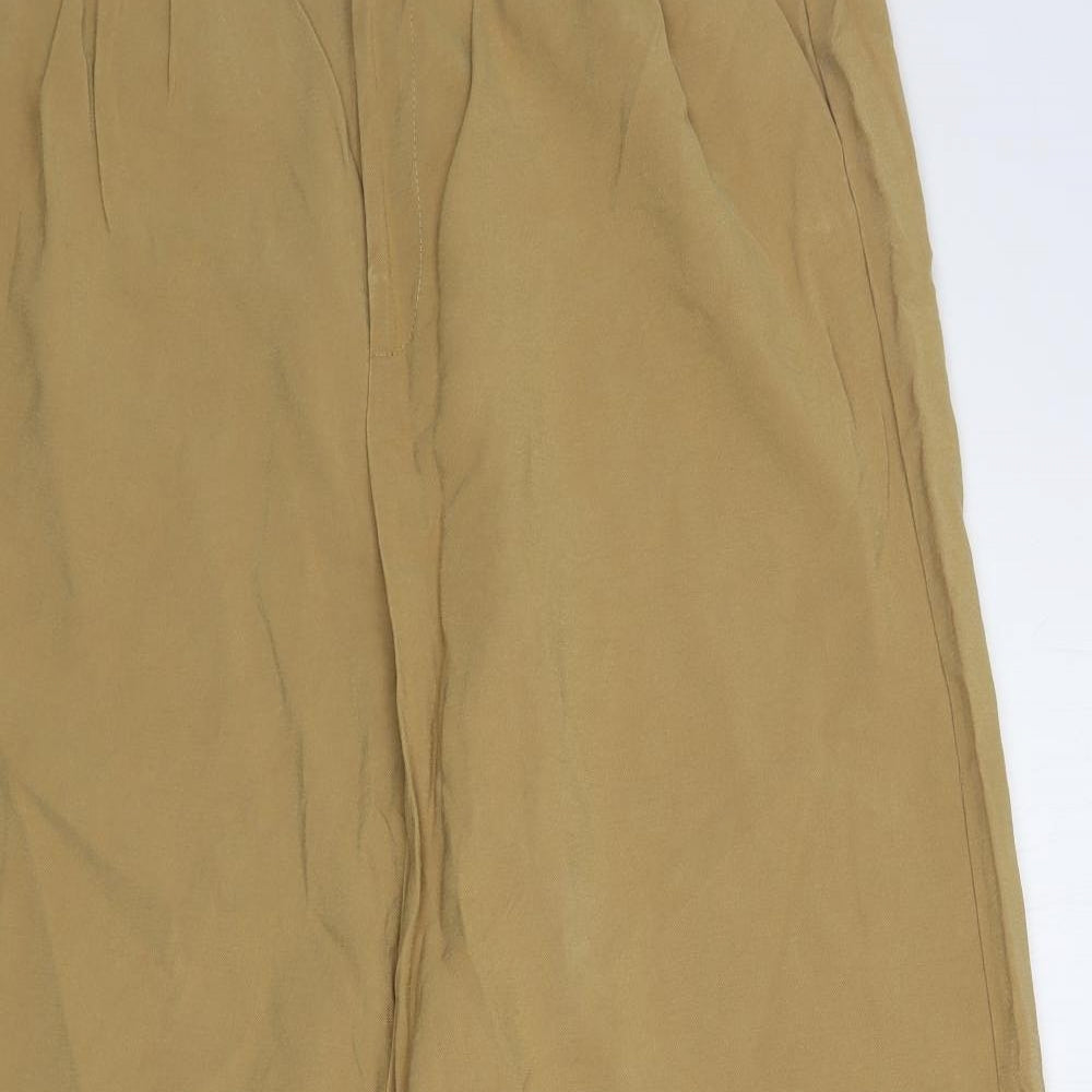 Stradivarius Womens Beige  Viscose Trousers  Size 12 L30 in Regular Zip
