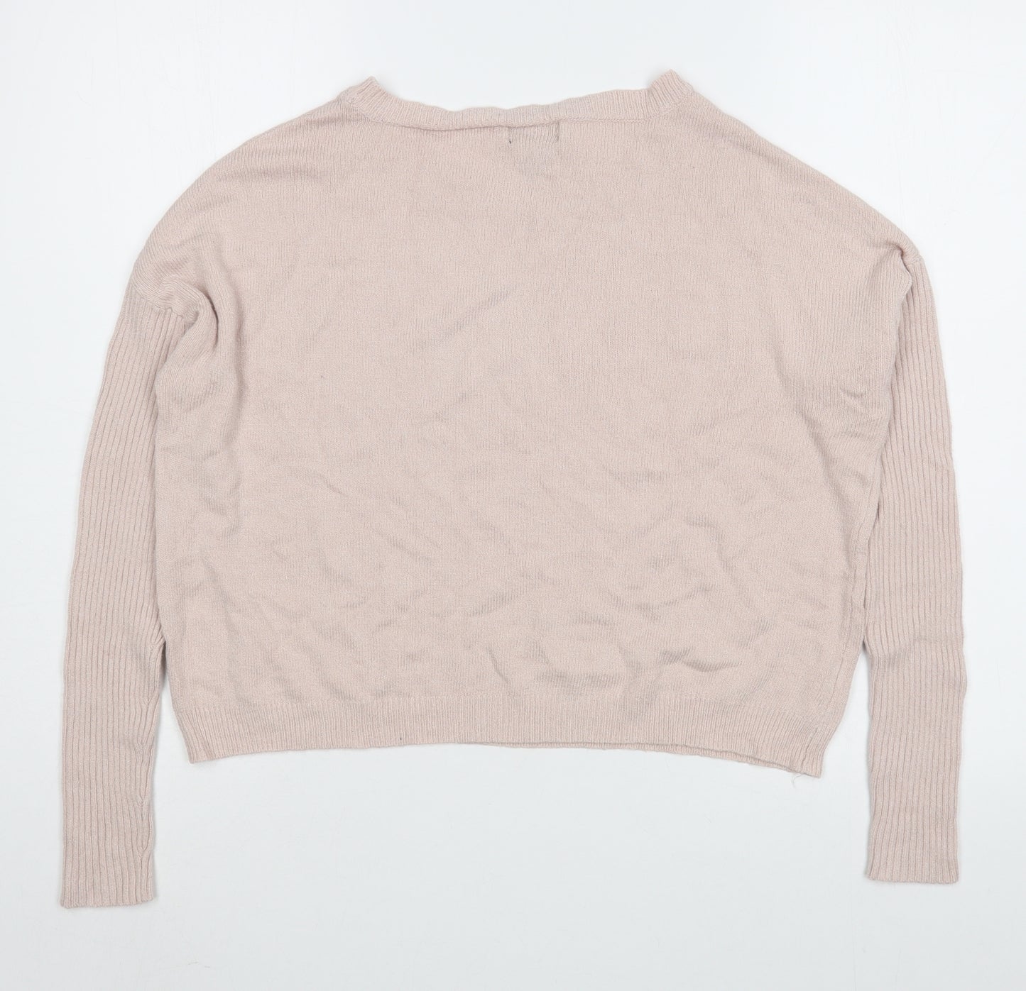 Cashel Womens Pink Boat Neck  Viscose Pullover Jumper Size L