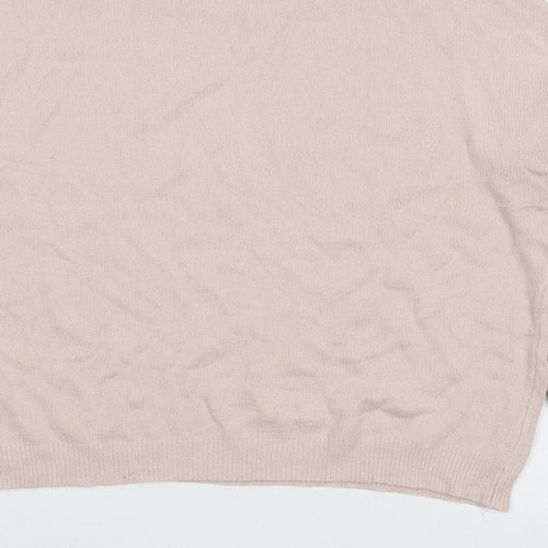 Cashel Womens Pink Boat Neck  Viscose Pullover Jumper Size L