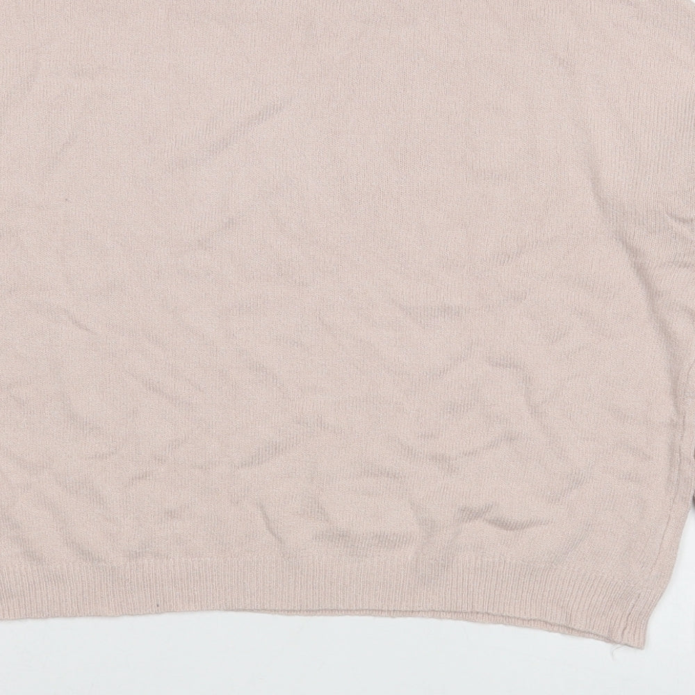 Cashel Womens Pink Boat Neck  Viscose Pullover Jumper Size L
