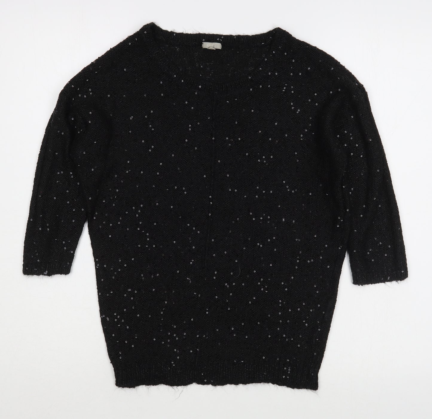 OVS Womens Black Round Neck  Polyester Pullover Jumper Size S