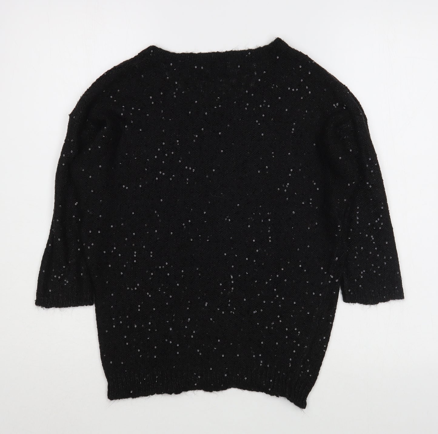 OVS Womens Black Round Neck  Polyester Pullover Jumper Size S