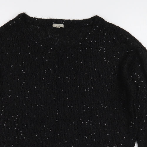 OVS Womens Black Round Neck  Polyester Pullover Jumper Size S