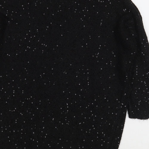 OVS Womens Black Round Neck  Polyester Pullover Jumper Size S