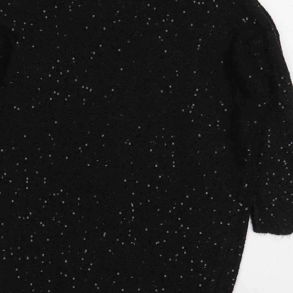 OVS Womens Black Round Neck  Polyester Pullover Jumper Size S