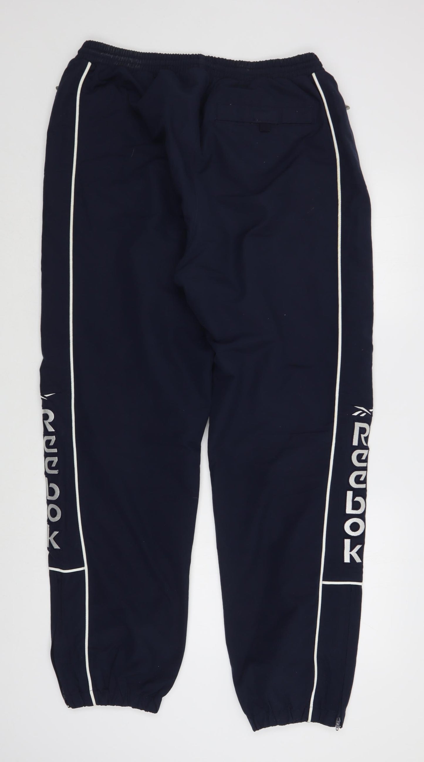 Reebok Mens Blue  Polyester Jogger Trousers Size L L31 in Regular Tie