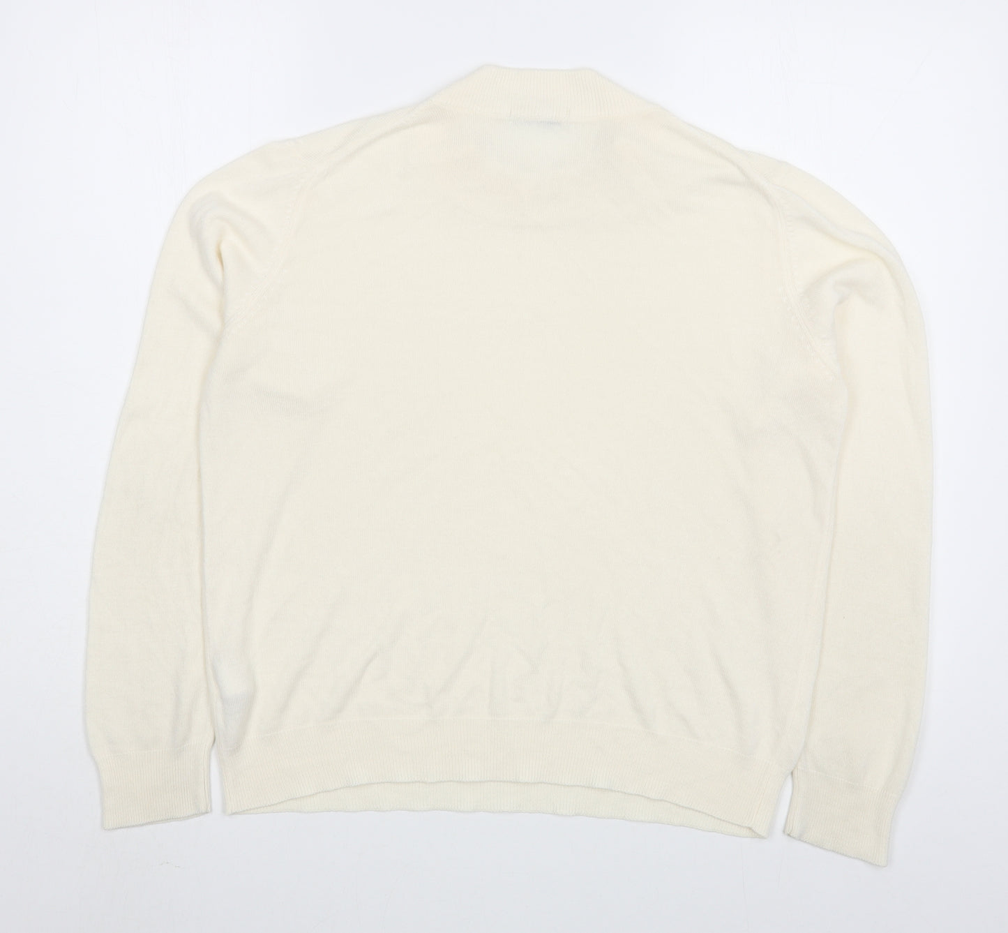Marks and Spencer Womens White Round Neck  Acrylic Pullover Jumper Size 16