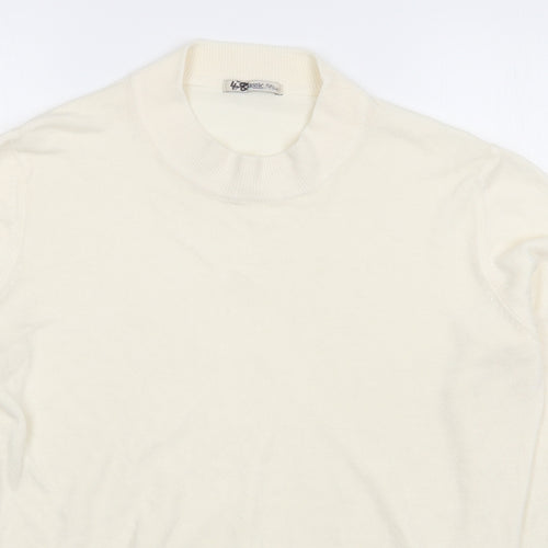 Marks and Spencer Womens White Round Neck  Acrylic Pullover Jumper Size 16