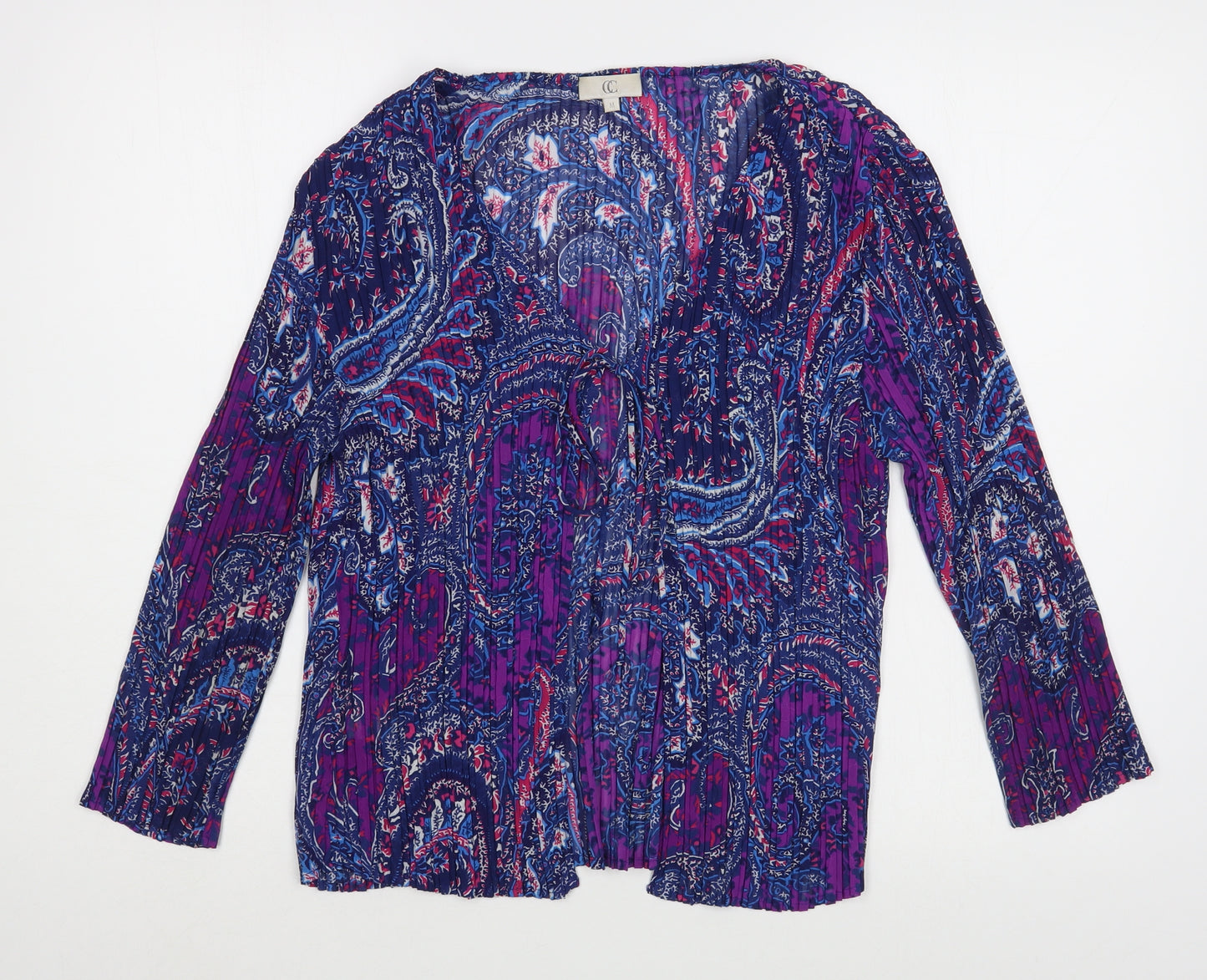 CC Womens Multicoloured Paisley Viscose Wrap Blouse Size M V-Neck