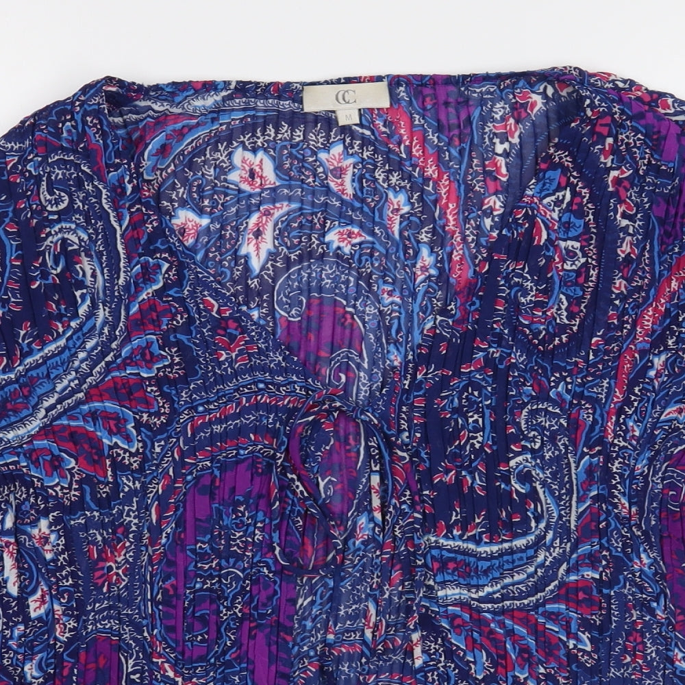 CC Womens Multicoloured Paisley Viscose Wrap Blouse Size M V-Neck