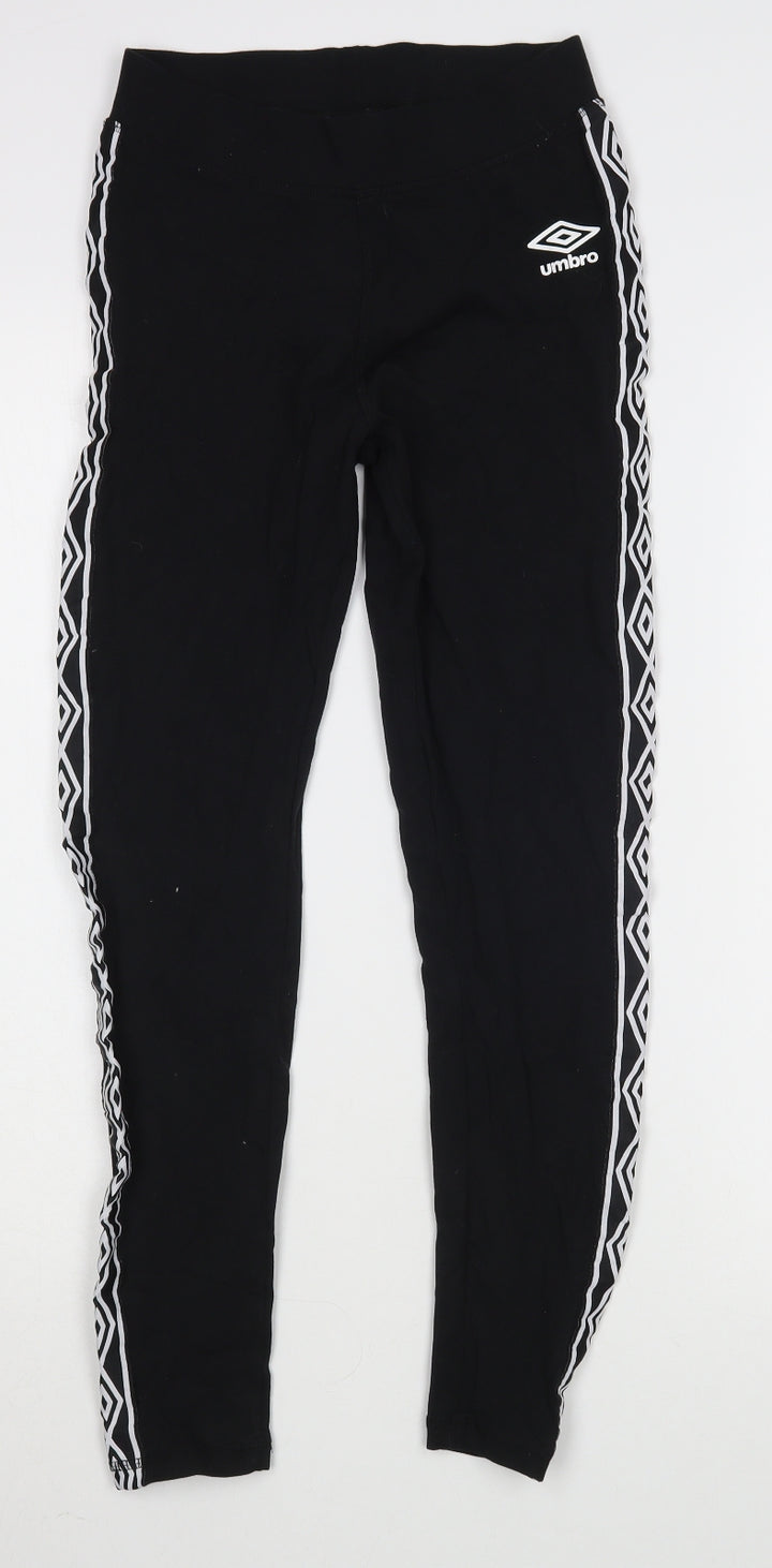 Umbro Womens Black  Cotton Jogger Leggings Size XS L25 in